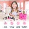 Wonder Products PixieCrush Pretend Makeup Kit for Toddlers - Deluxe 16 Piece Set - Kids Makeup Kit - Realistic Pretend Play Makeup for Little Girls - Ideal for Toddlers' Creative Fun - Pink Carry Bag
