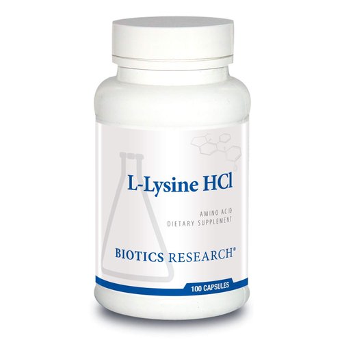 Biotics Research L Lysine HCI Amino Acid L lysine Supplement Promotes Energy, Boosts Immunity, Stimulates Calcium Absorption 100 Capsules