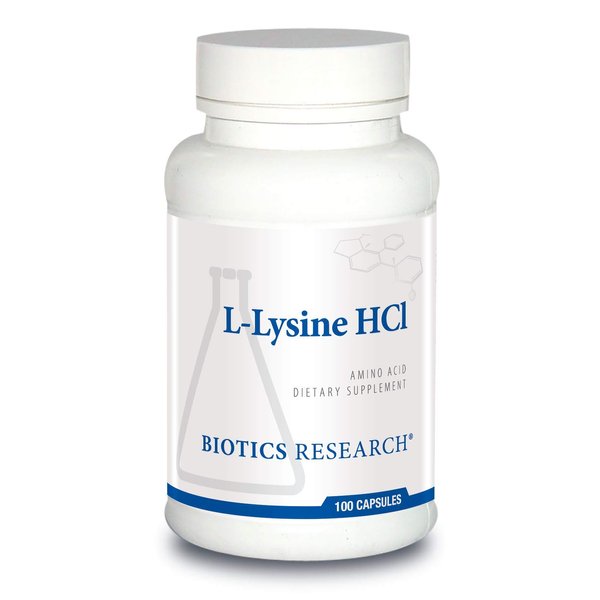 Biotics Research L Lysine HCI Amino Acid L lysine Supplement Promotes Energy, Boosts Immunity, Stimulates Calcium Absorption 100 Capsules