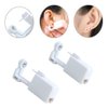 silver angel Ear Piercing Gun Disposable Self Body Ear Piercing Kit With 4mm Ear Stud Safety Ear Piercing Gun Kit Tool (White)