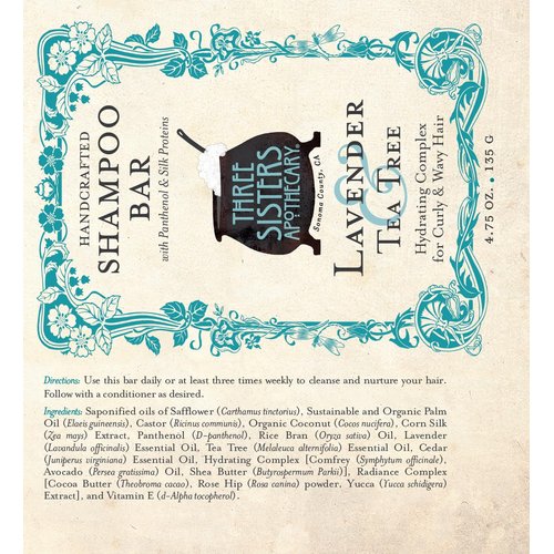 Three Sisters Apothecary Daily Solid 4.75 oz. Shampoo Bars (Lavender and Tea Tree)