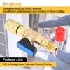 Refrigerant Ball Valve Adapter 1/4" SAE for Air Conditioner HVAC A/C Automotive Service Tools R410A R134A R22 R12 Brass HVAC A/C Straight Shut-Off Ball Valve Adapter