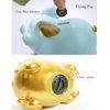 HAUCOZE Piggy Bank Coin Bank Pig Statue Gifts Modern Sculpture Home Decor Table Centerpiece Crafts Polyresin Arts Pink 8.3inch