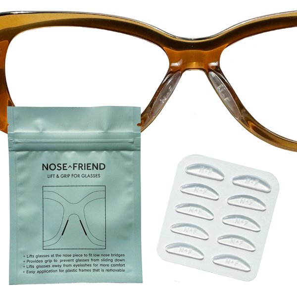 NOSE FRIEND® | 1.2 MM Light ADD Grip Nose Pads for Glasses & Sunglasses | Anti Slip | Small Nose Bridge | 5 Pairs Clear