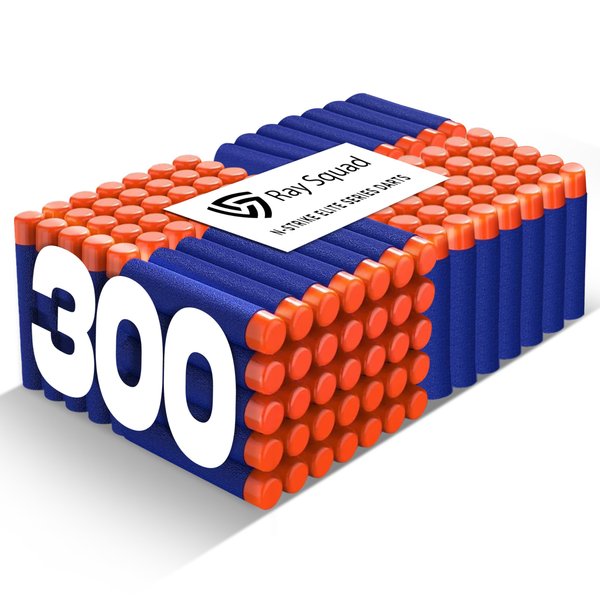 Nerf Darts (300 Pack) Ray Squad Nerf Darts Bulk - Nerf Bullets, Nerf Elite 2.0 Foam Darts, Nerf Ammo Bullets, Nerf Refill Darts, Nerf Bullets