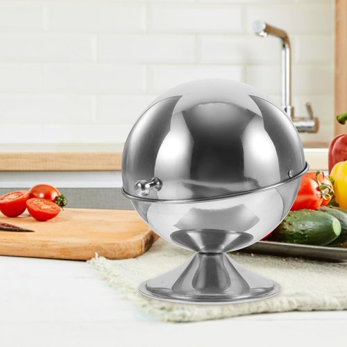 Stainless Steel Sugar Bowl with Roll Top Lid Kitchen Condiment Jar Airtight Sugar Canister for Countertop Exquisite Design Easy to Clean and Use for Home and Coffee Shops