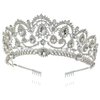 Samky Bride's Bridal Headpiece Rhinestone Wedding Tiara Crown Crystal Hair Accessories for Woman