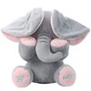 Aidiya Elephant Stuffed Animals Baby Gifts Peluches Ear Interactive Elephant Talking Singing Plush Toys for Girls Boys Gift Adjustable Volume 11.8" Set (Pink)