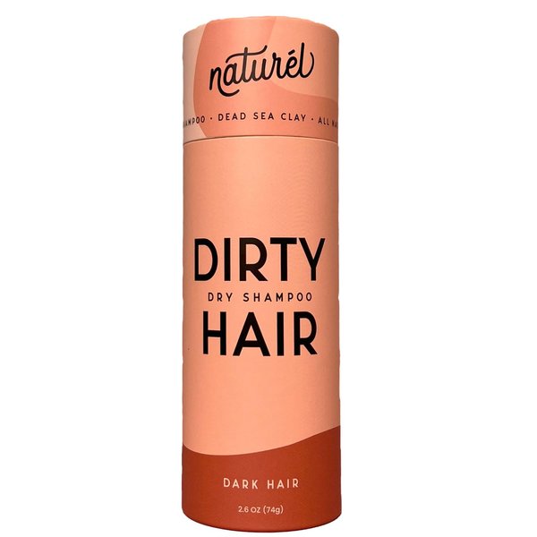Naturel Dry Shampoo Volumizing Powder for Dark Hair | Non Aerosol | Made in USA, No Benzene, Vegan, Cruelty Free, Talc Free, Aluminum Free | Grapefruit Essential Oil | 2.6 OZ Plastic Free Packaging