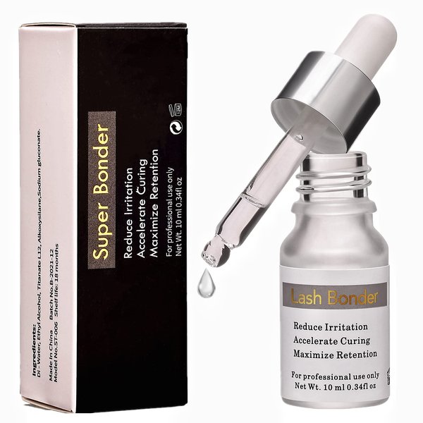 Eyelash Extension Primer Super Glue Bonder Instant Cure & Maximize Lash Adhesive Retention More 30% Prevent Eye Lashes Glue Allergic Reaction, 10ml Bond for Lash Extensions (Super lash Bonder)