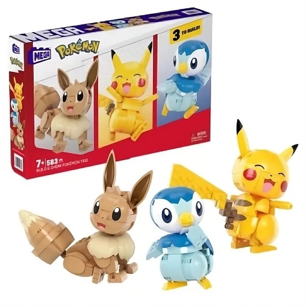 MEGA Pokémon Building Toy Kit, Build & Show with 3 Action Figures (583 Pieces) for Kids