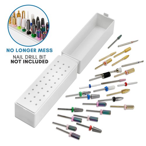 Makartt Nail Drill Bits Holder, Dustproof Stand Displayer Organizer Container 30 Holes Manicure Tools (Not Inlcude Drill Bits)