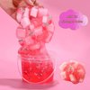 Premade Crystal Slime Peach Pink Jelly Cube Glimmer Crunchy Slime, Includes 6 Sets of Slime Add-ins, Party Favors for Kids, Sensory and Tactile Stimulation, Stress Relief, for Girls & Boys