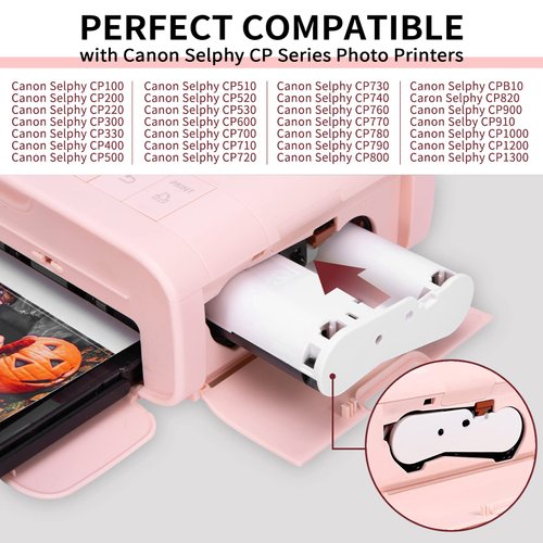 KP-108IN CP1300 Ink and Paper Compatible for Canon Selphy CP1300 CP1500 CP1200 CP1000 CP910 CP900 CP810 CP760 CP770 CP780, KP108 3 Color Ink Cartridges and 108 Sheets Glossy 4x6 Photo Paper