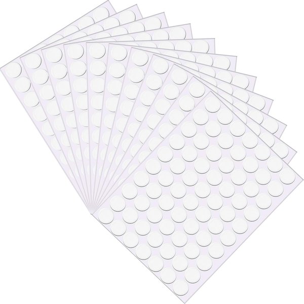 Double Sided Dots Traceless Clear Putty Sticky Stickers Removable Reusable Transparent No Traces Adhesive Sticker Waterproof Small Stickers for Classroom Festival Decoration (490 Pieces, 20 mm)