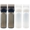 ZGQHZR 4 PCS Root Comb Applicator Bottle,Hair Oiling Applicator,Hair Oil Applicator Bottle for Hair Dye Shampoos Hair Salons.6oz (2black+2white)