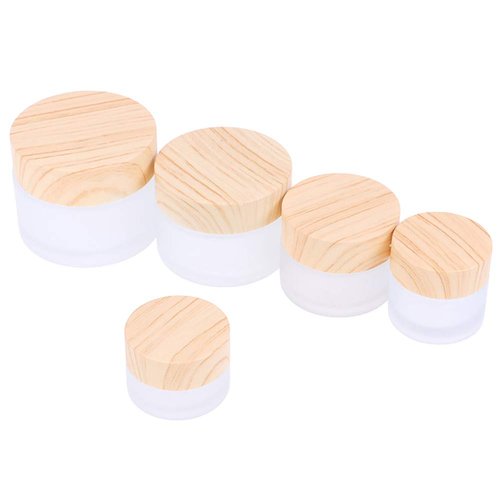 AKOAK 5g/10g/15g/30g/50g Reusable Glass Cream Bottle, Suitable for DIY, for Sampling Eye Shadow, Face Cream, Blush, Eye Cream, Sunscreen and Other Cosmetic Containers Bottle