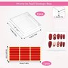 salbsever 4PCS Press on Nail Case Nail Display Storage Box Nail Packaging Boxes with Adhesive Double Sided Tape Acrylic Press On Artificial Nail Organizer Box for Nail Business Nail Art Nail Salon