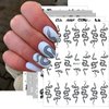 5 Sheets Black Snake Nail Art Stickers White Black Flower Big Snake Nail Decals Red Love Heart Nail Art Supplies Butterfly Star Moon Leaf Nail Art Design Decoration Accessories for Women Manicure DIY