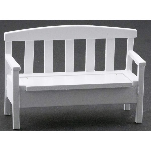 Dollhouse Miniature Garden Bench (White)