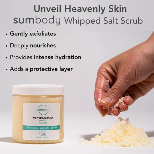 Citrus Splash Whipped Salt scrub Moisturizing & Exfoliating Body, Hand, Foot Scrub -Fights Stretch Marks, Fine Lines, Wrinkles -Great Gifts for Women & Men