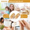 2 Pieces Natural Wooden Bristle Nail Brushes for Cleaning Fingernail and Toenail Non-Slip Two-Sided Grip Hand Foot Nail Brush Set Manicure Pedicure Scrubber Supply Men Women Girls