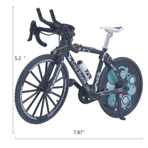 Ailejia Mini Bike Ornament Toy Doodle Bicycle Mountain Cake Topper Dirt Bike Party Decorations BMX Finger 1:8 Scale Curved Simulation Toys for Home Decor,Collection (Black)