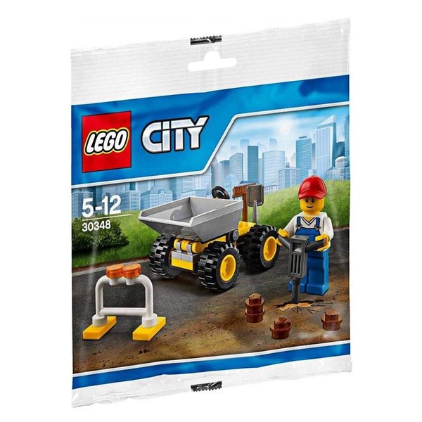 LEGO City Mini Dump Truck Vehicle and Construction Worker Minifigure Toy Set 30348 (Bagged)