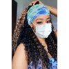 Efdagsad Boho Button Headband Women Wide Mask Hair Band with Button Boho Elastic Sports Headwear Yoga Ear Saver Hair Band Workout Headwrap (F)