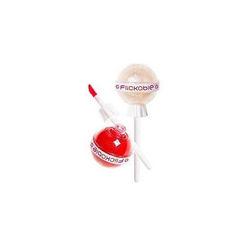 Flickable Luxe Lip Gloss Set of Two (Duo Pack) - Cruelty Free & Vegan, Gluten-Free, Leaping Bunny Certified, Non-GMO and Non-Sticky in Yummy Flavors (CU Clear & ROTFL Red Apple)