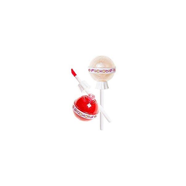 Flickable Luxe Lip Gloss Set of Two (Duo Pack) - Cruelty Free & Vegan, Gluten-Free, Leaping Bunny Certified, Non-GMO and Non-Sticky in Yummy Flavors (CU Clear & ROTFL Red Apple)