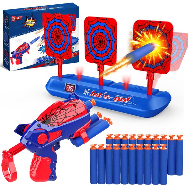 Yeriayha Spider Shooting Toys for 3-12 Year Old Boys with Foam Dart, Shooting Game Toys Gifts for 3 4 5 6 7 8 9 10 11 Years Old Boys Kids Shooting Targets Toy for Boys Age 4-6 6-8 8-12 Xmas Gift