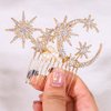 Catery Star Hair Comb Pearl Hair Side Comb Star Moon Bridal Hair Piece Crystal Star Headpiece Bridesmaid Wedding Hair Accessories for Women and Girls