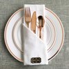 JL Prime 75 Piece Rose Gold Plastic Silverware Set, Re-Usable Recyclable Plastic Cutlery, 25 Forks, 25 Spoons, 25 Knives, Great for Wedding, Anniversary, Rehearsal, Shower Events