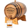 Thousand Oaks Barrel Co. Personalized 1 Liter Oak Aging Barrel Dispenser with Wood Stand, Bung & Spigot - Age Cocktails, Bourbon, Whisky, Rum, Tequila, Mead Wine - 1L Mini Whiskey Aging Barrels (P5)