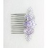 Faship Gorgeous Violet Light Purple CZ Crystal Floral Hair Comb
