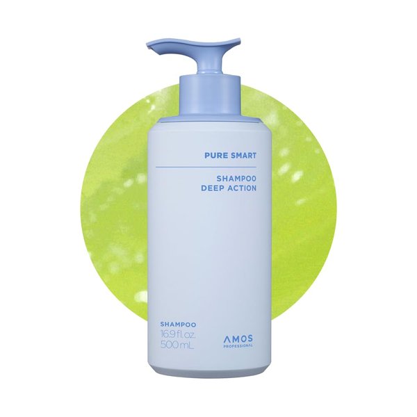 AMOS PROFESSIONAL Pure Smart Shampoo Deep Action l Clarifying Shampoo for Dandruff, build-up and Dirt, For Oil & Flake Control, 16.9 fl.oz