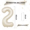 40 Inch Cream Number 2 Balloon, Beige Large 2nd Birthday Balloons, Digital 2 Cream White Giant 2 Foil Balloon Helium for Boys Girls 2nd Birthday Decorations Anniversary Baby Shower Party Supplies