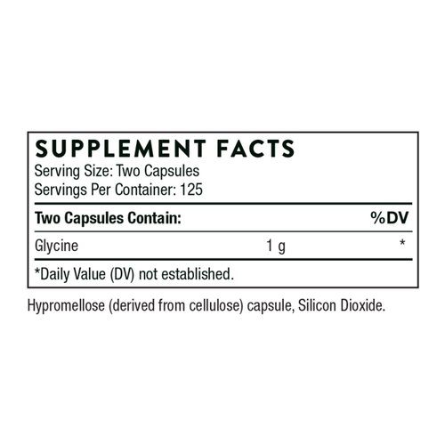 THORNE Glycine - Amino Acid Support for Relaxation, Detoxification, and Muscle Function - 250 Capsules