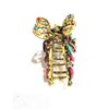 Generic Jeweled antique style bronze metal hair claw clips with crystals (Primary color: multi-color), 1 Count (Pack of 1)