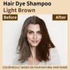 Light Brown Hair Dye Shampoo for Gray Hair, Magic Brown Hair Dye In Minutes, Natural & Long-Lasting Hair Color, Champu Para Canas, 3 In 1 Hair Color Shampoo For Men Women(Light Brown)