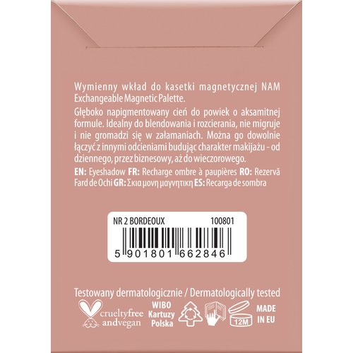 NAM Makeup Matte Eyeshadow NR 2 - Bordeaux, 3.5g