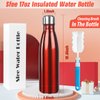 Sfee Insulated Water Bottle, 17oz Stainless Steel Water Bottles, Double Wall Vacuum Reusable Water Bottles Leak Proof BPA-FREE Sports Bottle Cup Keep Hot&Cold for Running Gym Workout Cycling Kids(Red)