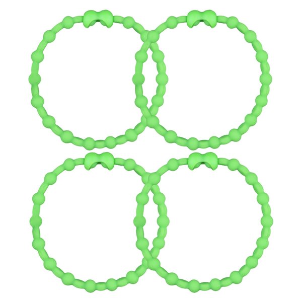 Green PRO Hair Ties: Easy Release Adjustable for Every Hair Type PACK OF 4