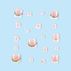 Press on Toenails Rhinestone Fake Toenails French Tip Full Cover Acrylic Toenails Glue on Toenails with Glitter Designs White Nail Tips Glossy Pink False Toenails Toe Nails for Women Girls