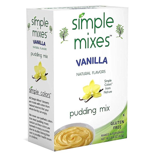 Simple Mixes Natural Instant Pudding Mix, Vanilla, 3.4 Ounces Each, Pack of 6