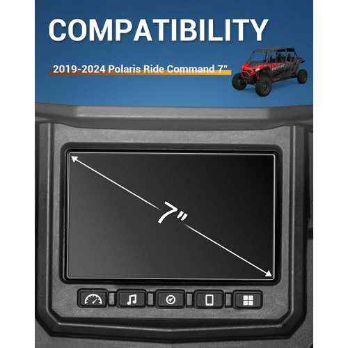 Compatible with Polaris Anti Glare Screen Protector Matte for 2019-2025 Polaris Ride Command (RZR PRO XP/R Turbo Sportsman Ranger General Xpedition) 7" Snowmobile 7S Display for Polaris Accessories