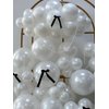 Mythlty 185pcs Double Stuffed Pearl White Balloons Garland Arch Kit with Fake Pearls, Different Sizes 18|12|10|5 Inch White Pearl Balloons for White Themed Party Decorations (Pearl White Beads)