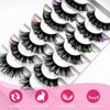 LoveOurHome 7 Pairs Fake Eyelashes Fluffy False Eyelashes Faux Mink Wispy Lashes Natural Look Lash Extension Eye Lashes 21mm 6D Volume Colorful Strips False Lashes with Tweezers for Women Teen Girls