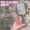 Luxury detangling hairbrush THE Brush for women,men or kids with curly straight short or long hair. Detangler with original patent, brosse a cheveux in gold and silver chrome. (White Silver)